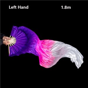 MUSASI Màu chuyển sắc Quạt múa bụng 180cm Trẻ em phụ nữ Dụng cụ tập luyện cho vũ công. Nhiều màu sắc Quạt Giả Dài Phụ kiện múa