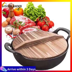 【Fast Shipping】 Heavy-Duty Cast Iron Fry Pan Non Stick Flat Bottom Skillet with Lid and Handle for Robust Kitchen Tasks