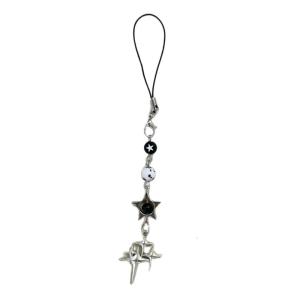 Stylish Beaded Star Phone Chain Multifuntional Beads Accessory Keyring Decors Phone Strap for Fashion Enthusiasts