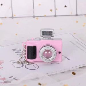 ED With Sound Camera Electric Luminous Key Chain Plastic Led Camera Car Key Ring Cute Cartoon Mini Camera Toy Led Keychains Friends Birthday Gifts