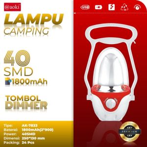 aoki emergency lamp ak-7833 40 smd 1700mAH / aoki lampu darurat AK-7833 40 SMD 1700 mAH / AOKI LAMPU CAMPING AK-7833 40SMD 1700mAh RECHARGEABLE