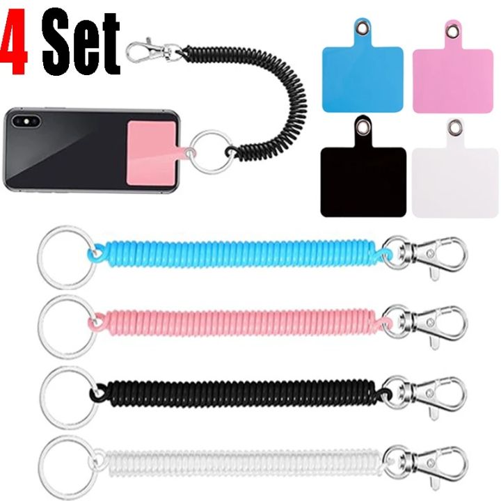 Phone Lanyard Tether with Patch Stretchy CellPhone Anti-loss Wrist