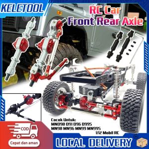 Upgrade Part Metal Gardan Axle Shaft Remote RC Car Front Rear Axle Poros Depan Rc Paduan Logam Gardan Metal Set Lengkap Black Silver Full Metal Set Belakang Mobil MN D90 MN45 MN99S MN99 LC79