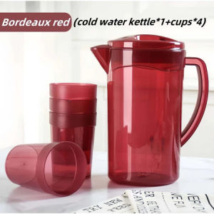 Simple 2.8L Pitcher with 4 Cups High Quality Large Capacity with Scale Water Bottle Cool Kettle Fiberglass PP5 Black Red