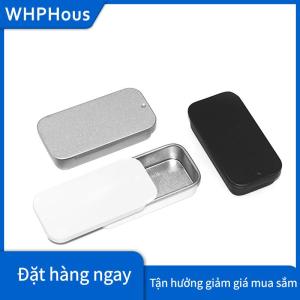 WHPHous Hộp thiếc nhỏ rỗng hình chữ nhật bằng kim loại hộp đựng kẹo đẩy thiếc hộp đựng
