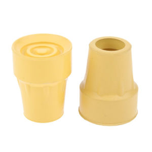2Pcs Crutch Rubber Pads Thick Crutch Tip Anti-skid Walking StickRubber Ends 22mm Gray/Yellow TAPH