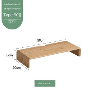 【LDIES】[Dalam stok] Desk organizer Shelf Monitor Stand Riser dengan rak penyimpanan 2 Tiers Stand Desktop kayu untuk komputer riba organisasi rak meja untuk pejabat rumah oc2W