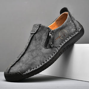 Handmade Leather Men Shoes Casual Slip On Men Loafers Designer Soft Sole Moccasins Comfortable Anti-slip Walking Shoes Plus Size2026