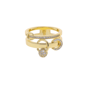2026 New Gold Plated Multilayer Stacking Finger Ring Micro Pave Cubic Zircon For Women Fashion Unique Full Finger Jewlery2026