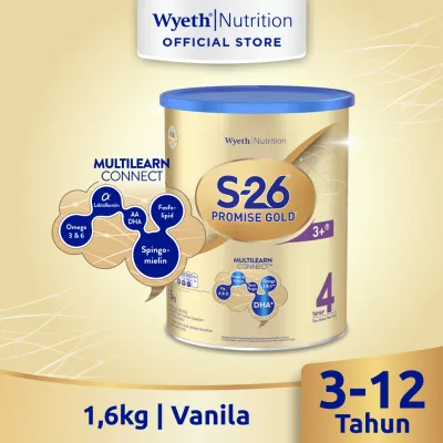 S-26 PROMISE GOLD Tahap 4 Vanila Susu Pertumbuhan Anak Usia 3-12 Tahun 1600gr