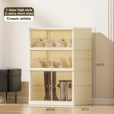 ⚡SG Delivery⚡Foldable Shoe Box Storage Double-row Integrated Transparent Magnetic Suction Installation Free