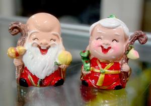 [HCM]Bộ hai tượng Ông Thọ-Bà Thọ chống gậy ngộ nghĩnh