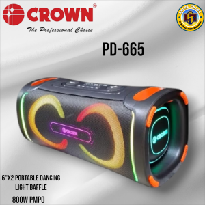 Crown PD-665 Portable Dancing Light Baffle Portable Party Speaker Bluetooth USB FM