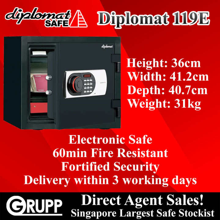 Diplomat Safe 119E Electronic Fire Resistant Safe Box (Most