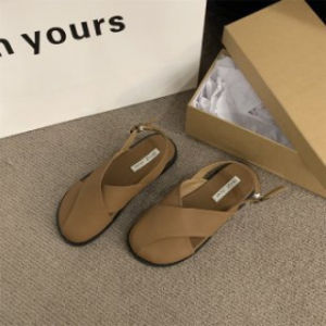 Free Shipping Baotou Three-Color Sandals New Summer Styles Fashionable And Versatile WomenS Shoes In Brown Apricot And Black