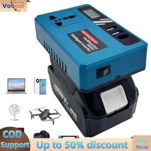 【Vodool Auto Center】 DC18V/21V To 220V AC Intelligent Inverter Dual USB DC5V Interface Battery Power Inverter Power Supply Inverter for Outdoor Travel Hiking Adventure