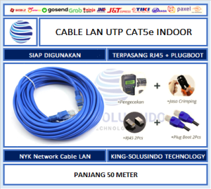 Kabel LAN CAT5e FTP 50 Meter Terpasang RJ45 Dan Plugboot