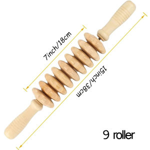 Wood Therapy Roller Massage ToolsLymphatic Drainage MassagerWooden Massage & Muscle Roller Stick(12 Straight)