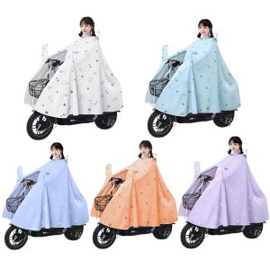 Áo Mưa Cánh Dơi Khổ Lớn 165x210cm Họa Tiết Cute – Phần Trước Trong Suốt Che Tay Lái Gấp Gọn