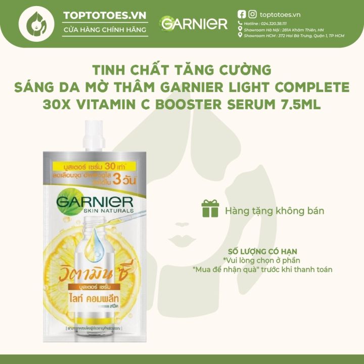 Tinh chất tăng cường sáng da mờ thâm Garnier Light Complete 30x Vitamin C 7.5ml [HÀNG TẶNG KHÔNG BÁN]