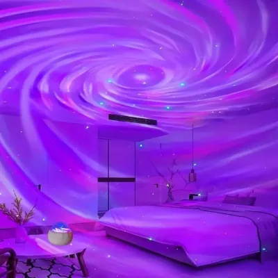 Home&Life.8 Galaxy Projector Night Light Aurora Nebula Ocean Wave Bedroom Home Decor Remote Control