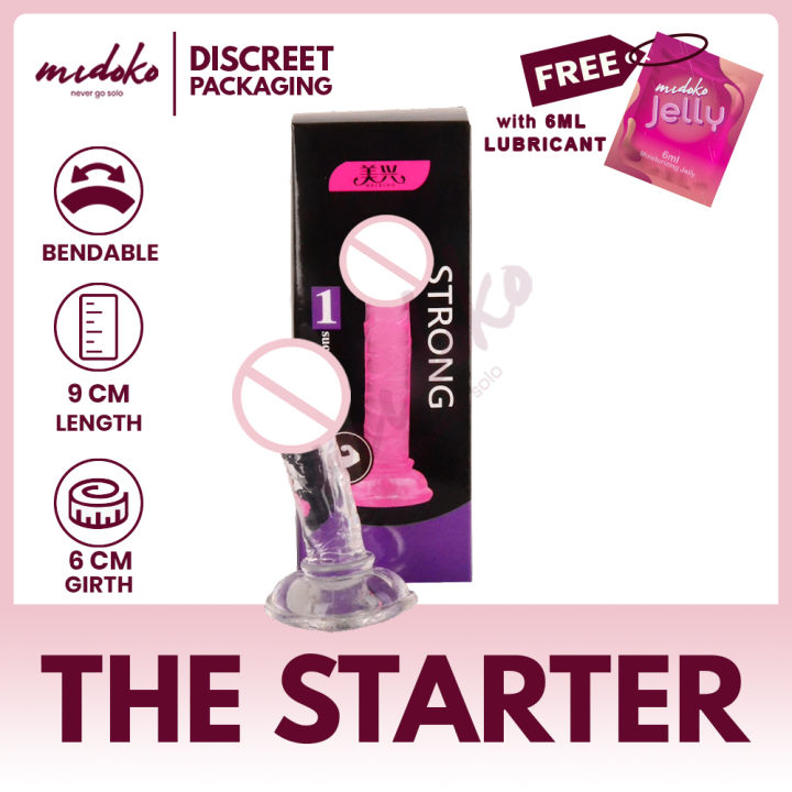 Midoko Virgin Starter Pack 3 inch Suction No Balls Penis Dildo Masturbator Sex  Toys For Girls Sex Toys For Women Transparent