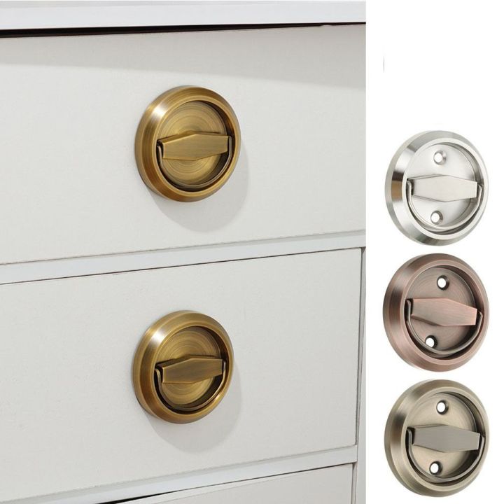 LETOY Invisible Stainless Steel Lock Bolt Furniture Recessed Drawer Pull Ring Lock Wardrobe