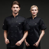Large Cotton Chef Uniform Chef Jacket Chef Hat Sushi Hat Kitchen Chef Uniform Pakaian Cef Uniseks