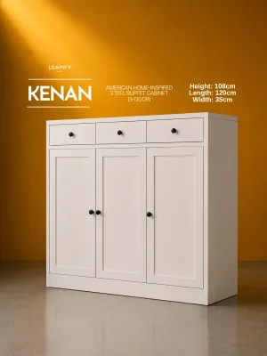 KENAN | American Home-Inspired Buffet Cabinet Made of Full Steel - Heavy Duty Sideboard Cabinet