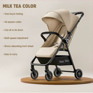 Enlarged sunshade baby stroller 360° universal wheels foldable lightweight baby stroller multi-angle seat adjustment