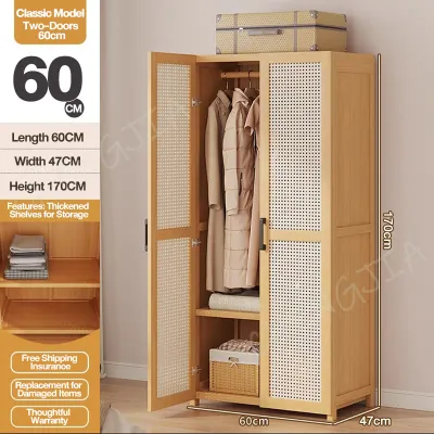 Wardrobe Cabinet 2/3/4/5 Doors Clothes Storage Cabinet Almari Baju Rak Baju Almari Pakaian Wooden Wardrobe 衣柜/衣橱
