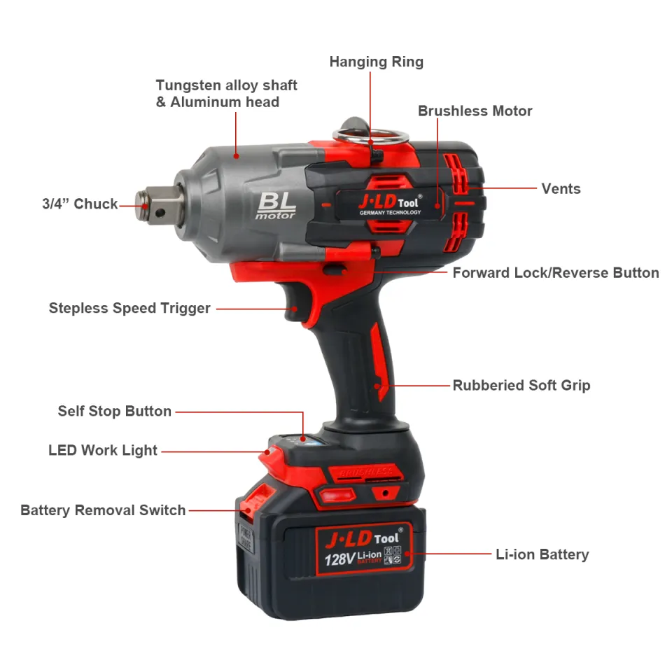 COD】JLD Cordless Impact Wrench Jumbo Brushless Impact