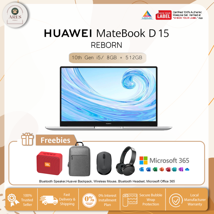 Huawei matebook d15 10th i5 2021 laptop 8gb 512gb intel coretm i5