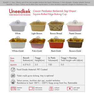 Uneedkek Square Baking Paper Cup Bread Pizza Pan Paper Cup Liner Cupcake Muffin Lasagna Cup