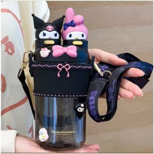 Sanrio Thermos Cup With Straw Double Drink Water Cup Stainless Steel Thermal Flask Portable