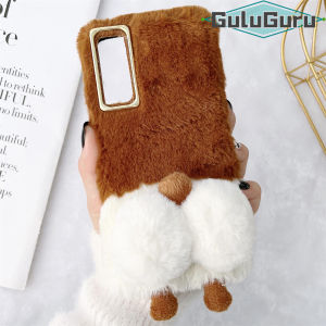 สำหรับ OPPO A5 A7 A8 A9 A11 A12 A15 A16 A31 A32 A33 A35 A37 A52 A53 A54 A55 A72 A74 A92 A93 A94 A95 Furry Case Soft Fluffy Fur Corgi สุนัขหางของเล่นปกหลัง