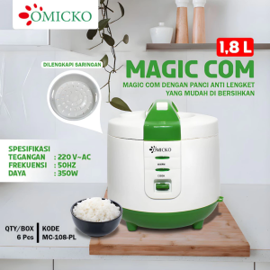 Omicko Rice Cooker / Magic Com 1.8 Liter 3 in 1 - MC108PL - FREE ONGKIR Jabodetabek