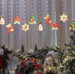 (SG Seller) 10Pcs USB Romantic Christmas Xmas fesitive Led lighting Santa Claus tree decoration Gifts ideas