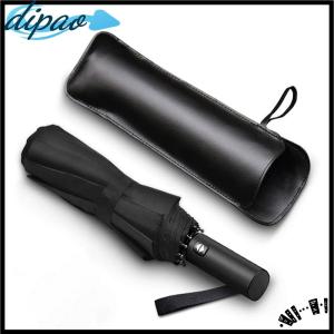 【dipao】 Black PU Leather Umbrella Cover Case Portable Waterproof Umbrella Storage Pocket Umbrella Bag Portable Umbrella Cover