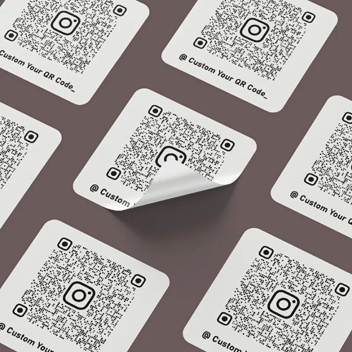 Qr Code Card Text (HYT)Custom QR Code Stickers Personalized Logo Text Labels for Social ...