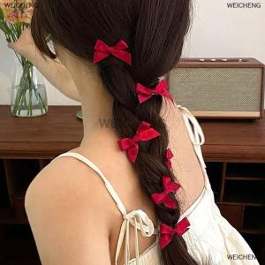 [COD] WEICHENG 10PCS Bowknot Hair Clips Sweet Ballet Ribbon Bow Hairpins Bang Clip Korean Girls Mini Grabs Clips Headwear Hair Accessories