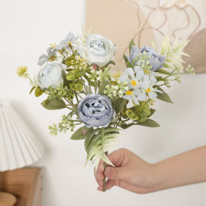 1PC Artificial Peony Flower Bouquet Home Wedding Party Decoration Fake Flowers Brides Bouquet Room Decor Table Vase Accessories Simulation Flower Bouquet