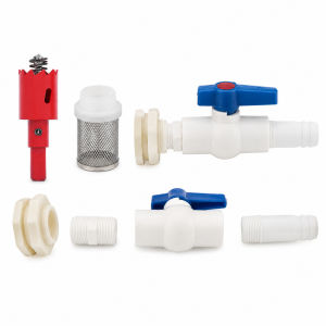 Water Tank Connector 1/2 3/4 Inch Adapter Outlet Joint Fitting with Stainless Steel Filter