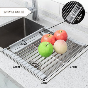 Ready Stock Foldable Dish Sink Drying Rack Silicone Mat Utensil Holder Rak Pengering Pinggan Serbaguna Lipat Anti-Slip Waterproof Drainer Sinki Tahan Karat Stainless Steel Dapur Heat Resistant Organizer Space Saving Storage Kitchen Cloth Chopstick Holder