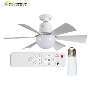 9TH Ceiling Fan Light with Remote Timing Light Bulb Fan 3 Gear Wind Speed LED Light Fan Dimmable for Living Room Bedroom