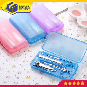 Alat Pedicure Manicure Set 4 in 1 Box Plastik Perawatan Kuku Gunting Korek Telinga Kuping (MG46)