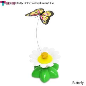 Teabelle  อัตโนมัติไฟฟ้าหมุนแมวของเล่นที่มีสีสันผีเสื้อนกสัตว์รูปร่างพลาสติกตลกสัตว์เลี้ยงสุนัขลูกแมวอินเตอร์แอคทีการฝึกอบรมของเล่น