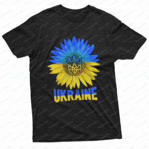 [Local Stock] VCC Ukraine Ukrainian Flag Flower Graphic Printed T Shirt Casual Fashion Loose Harajuku 80s 90s Man Tshirt Summer Cotton Women Tees