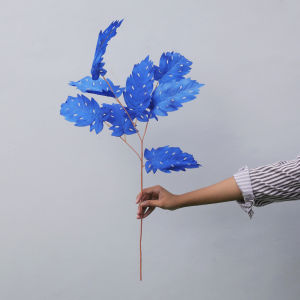 DAUN OAK BUATAN TANGKAI PANJANG ARTIFICIAL PEACOCK LEAF FICUS DAUN  HIAS DEKORASI PESTA RUMAH WEDDING PELAMINAN IMPORT