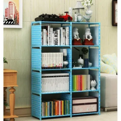 ATP Korean 8 Coloum DIY Book Storage Shelf Storage Rack Bookcase Bookshelf Storage Rack - Pink/Grey/Blue
